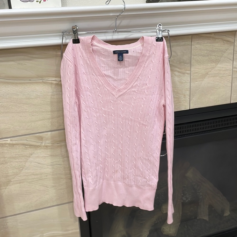 pink tommy hillfiger sweater in size small
